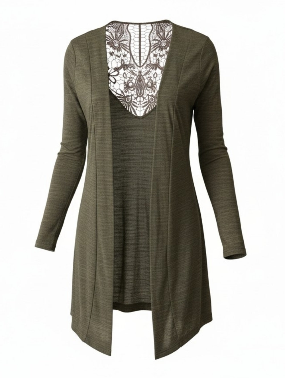 Agenda Women’s Open Front Lace Cardigan Size Small